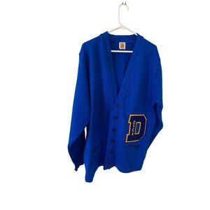 DVCA Dunbar Vocational Career Academy Blue Button Front Cardigan Mens - XL